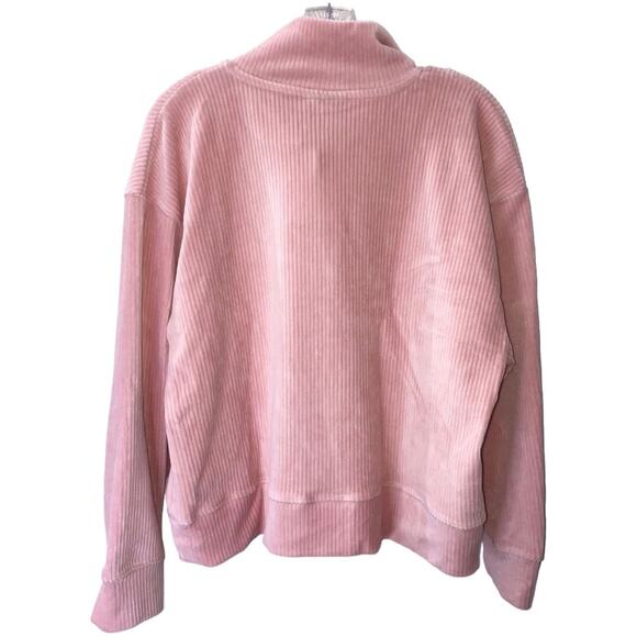 Topshop Ribbed Velour Half Zip Sweatshirt 4-6 NWT - Picture 4 of 9
